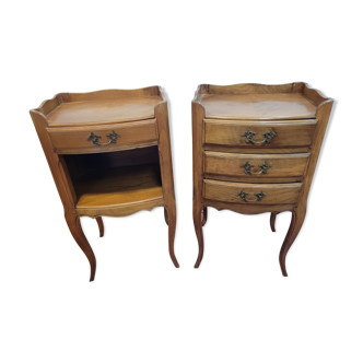 Paire tables de chevet en merisier