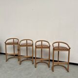 Set of 4 Allmimö stools in solid oak
