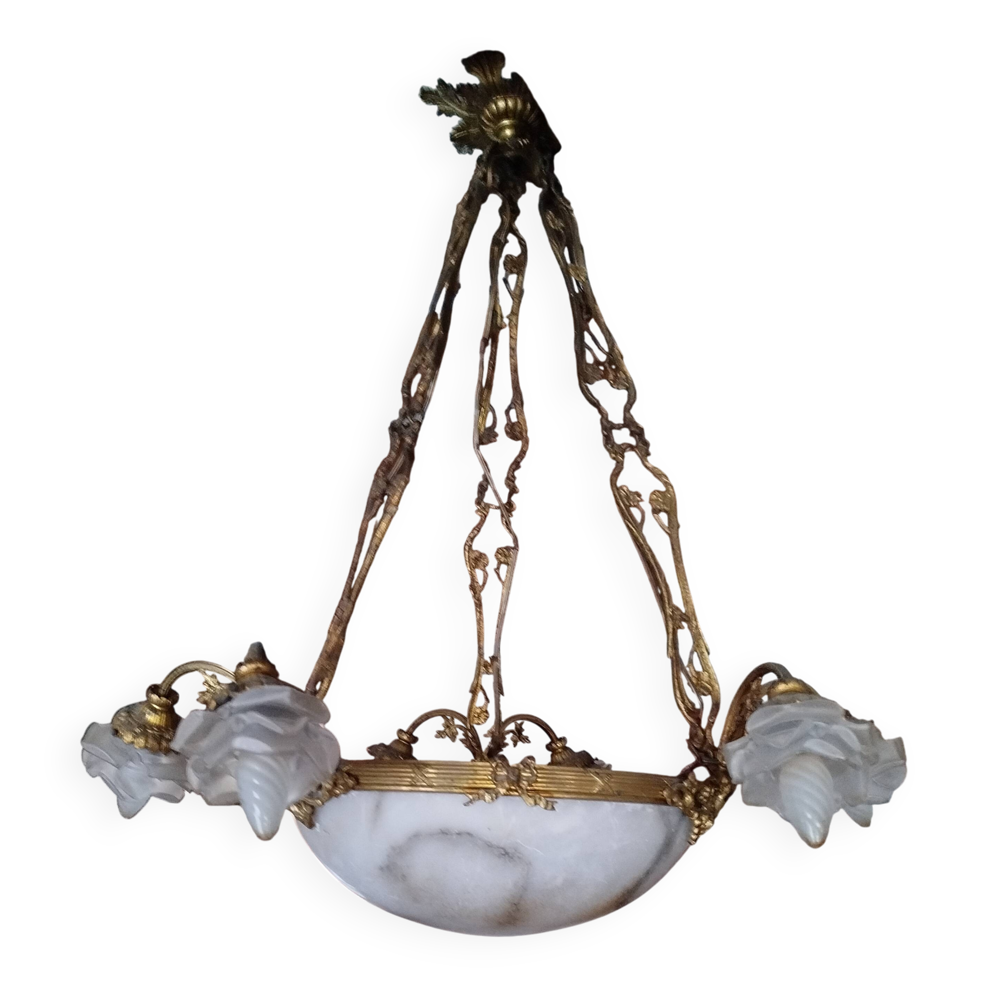Alabaster and bronze lustre