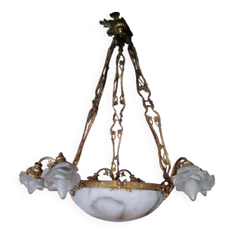 Alabaster and bronze lustre