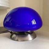 Vintage mushroom lamp globe blue glass 70s style