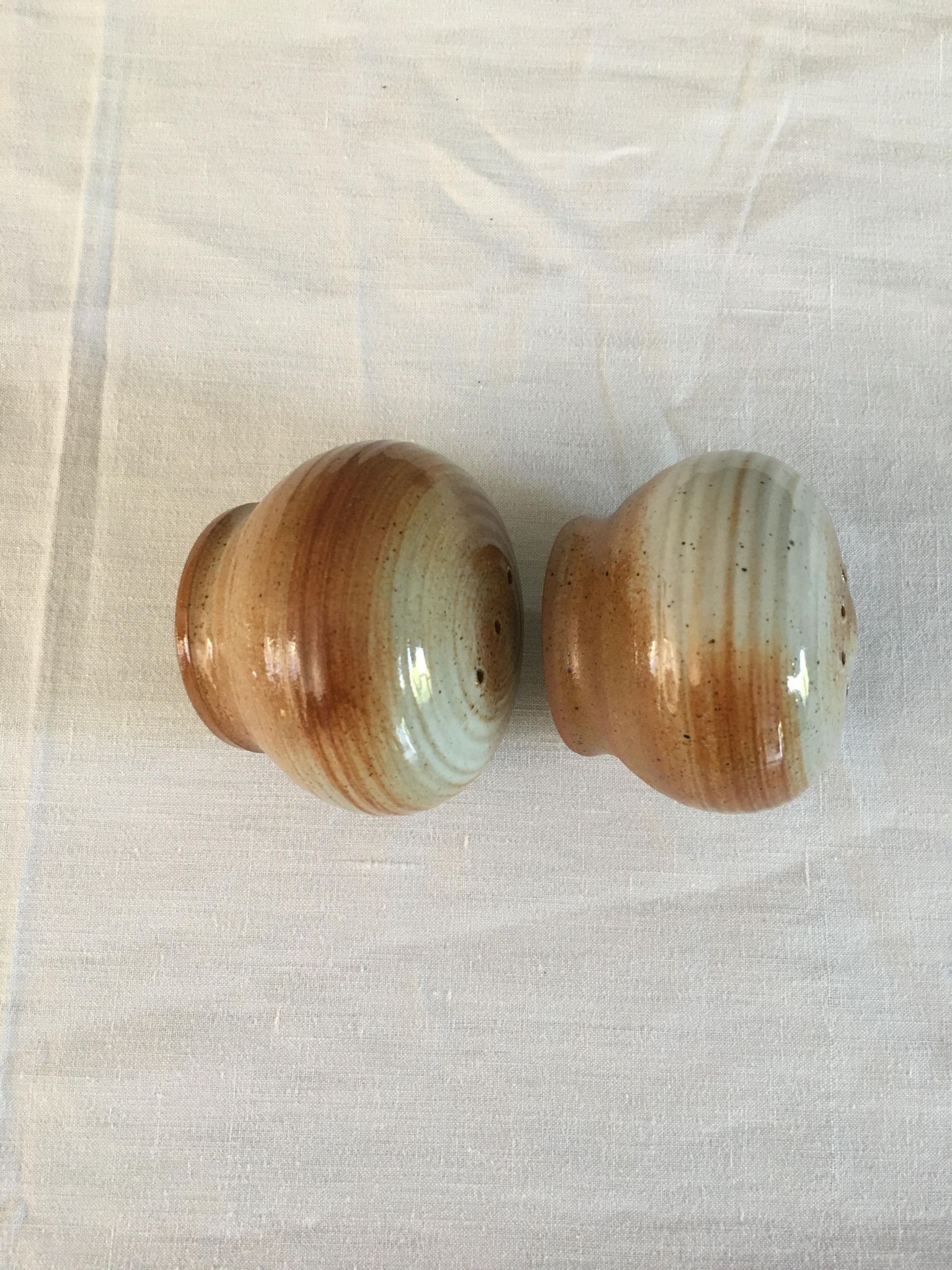 Vintage salt and pepper shaker in sandstone