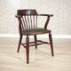 Early-20th Century Beech Desk Chair with Leather Seat, 1950s