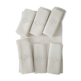 Set of 10 monogram embroidered towels CM and tablecloth