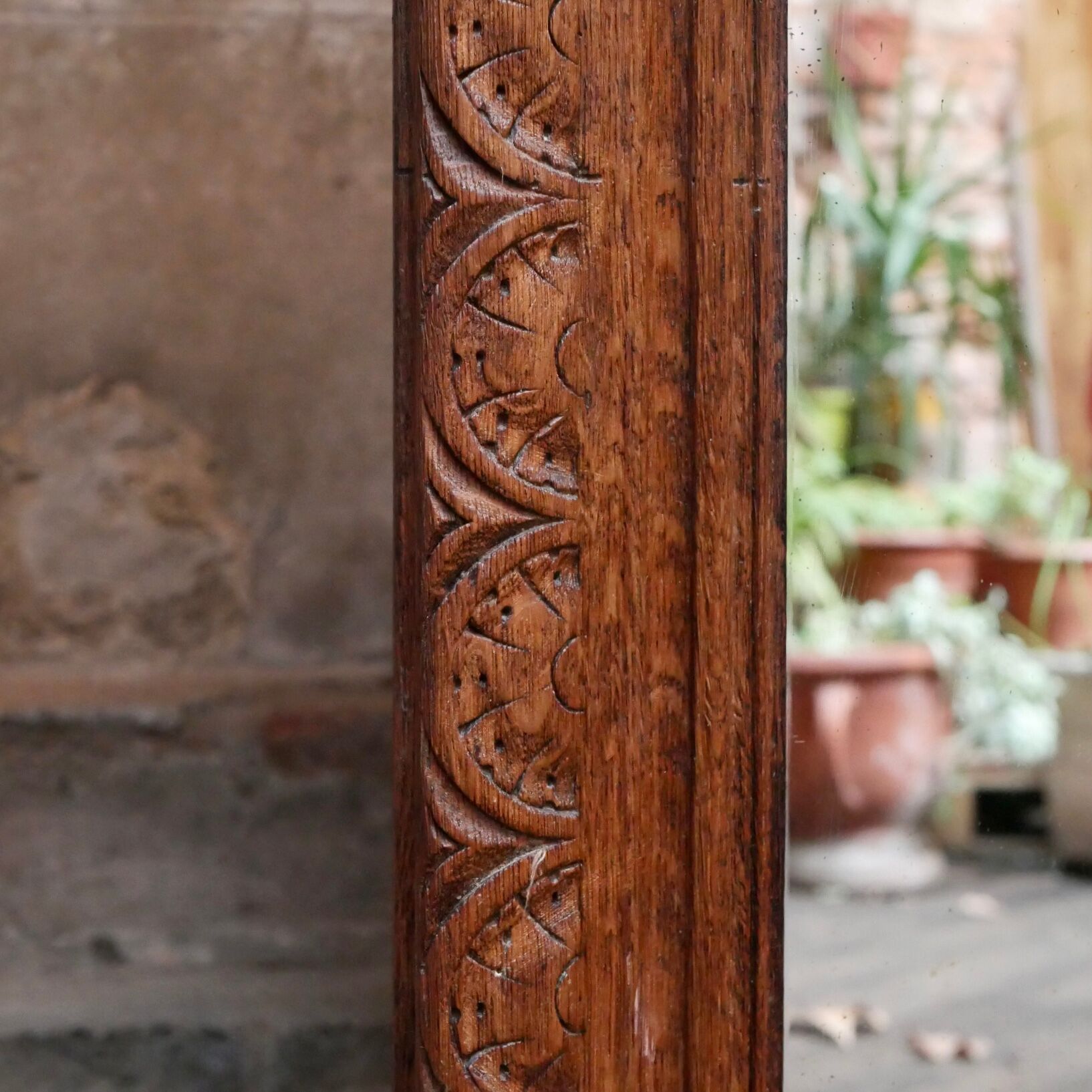 Carved wooden mirror 149x95cm