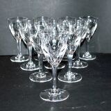 Saint-louis set of 10 white wine glasses in cut crystal vic 1930 13cm