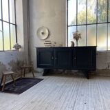 Brutalist black sideboard from the 60s