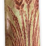 Vase rouleau fond vert midcentury, La Poterie PÉrigourdine