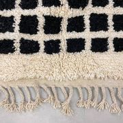 Handmade black square rug size 150 x 250 cm