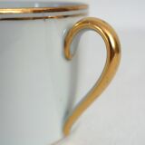 4 tasses à café filé doré Limoges création Dessagne, années 40
