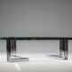 Table basse vintage en chrome et verre, années 1960
