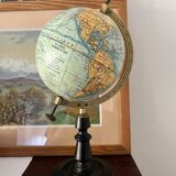 Globe terrestre ancien vintage laiton cabinet de curiosité mappemonde