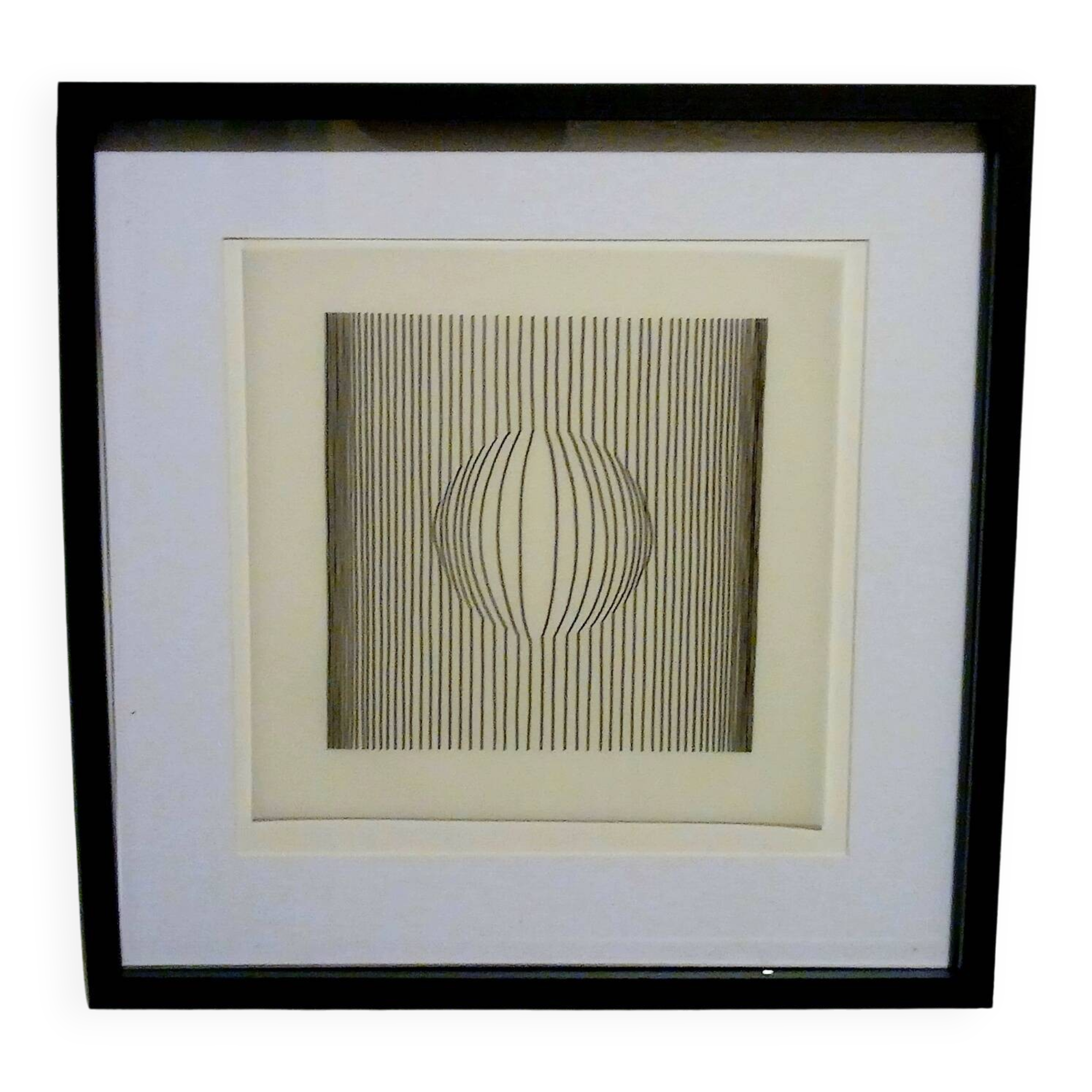 Tableau Vintage Art Optique - Victor Vasarely - Frame 40x40cm