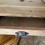 Raw wood farmhouse table