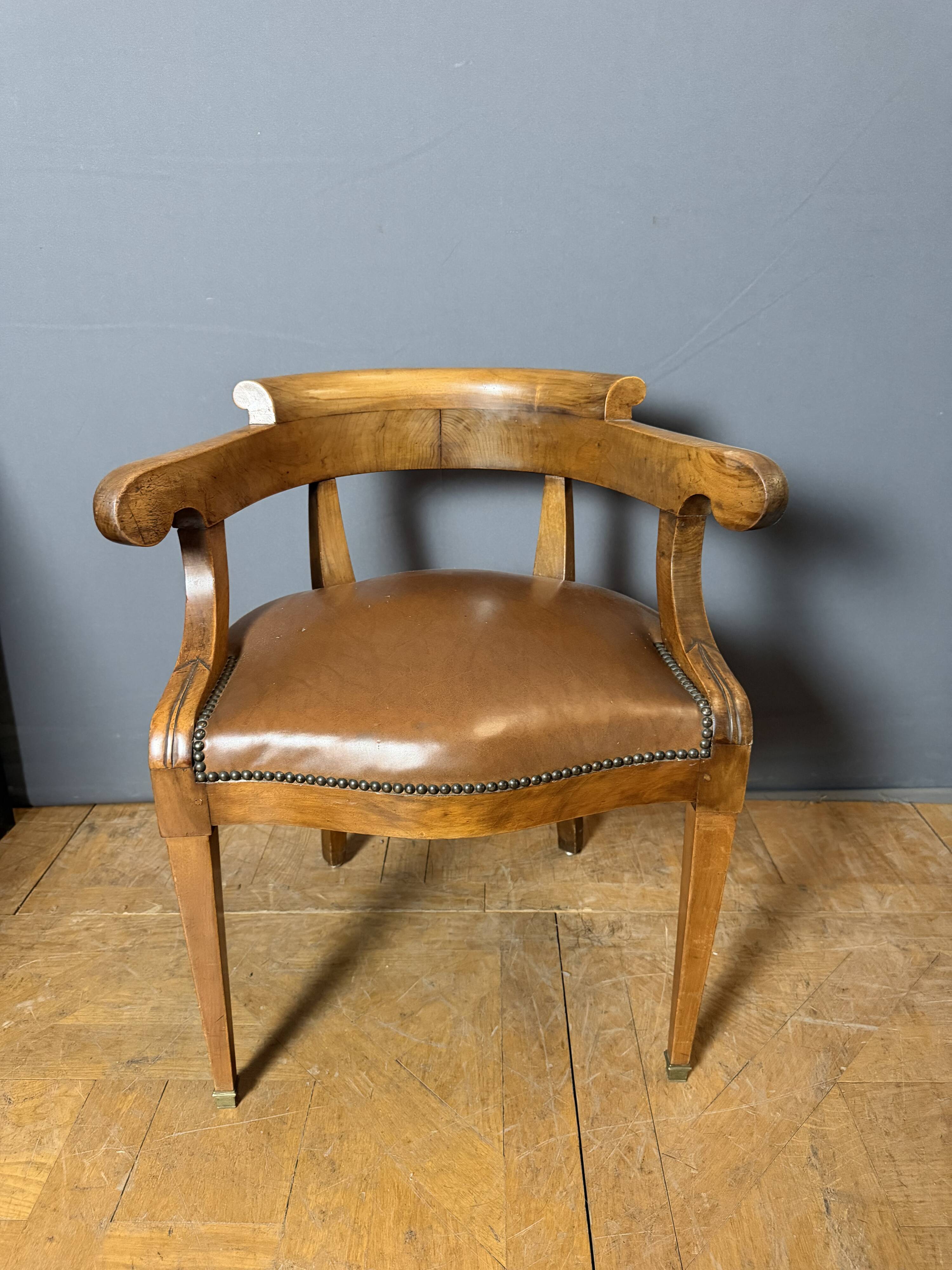 Fauteuil de bureau Restauration à crosses en Noyer