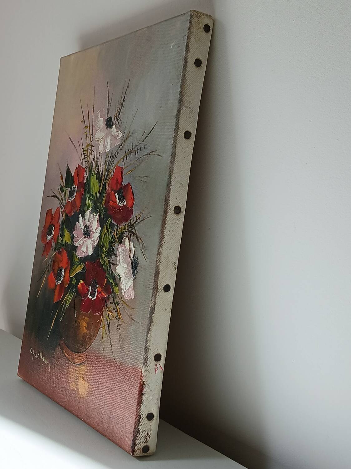 Painting bouquet of anemone flowers