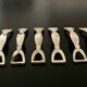6 Silea knife holders in silver-colored metal stirrup shape