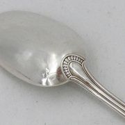 Ravinet d'Enfert 6 silver-plated moka spoons Minerva, Art Deco fluting
