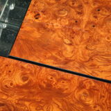 Coffee table in magnifying glass of elm by Paul Michel