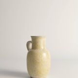 Mid-Century Modern Grey & Yellow Stoneware Vase with Handle by Strehla, Germany