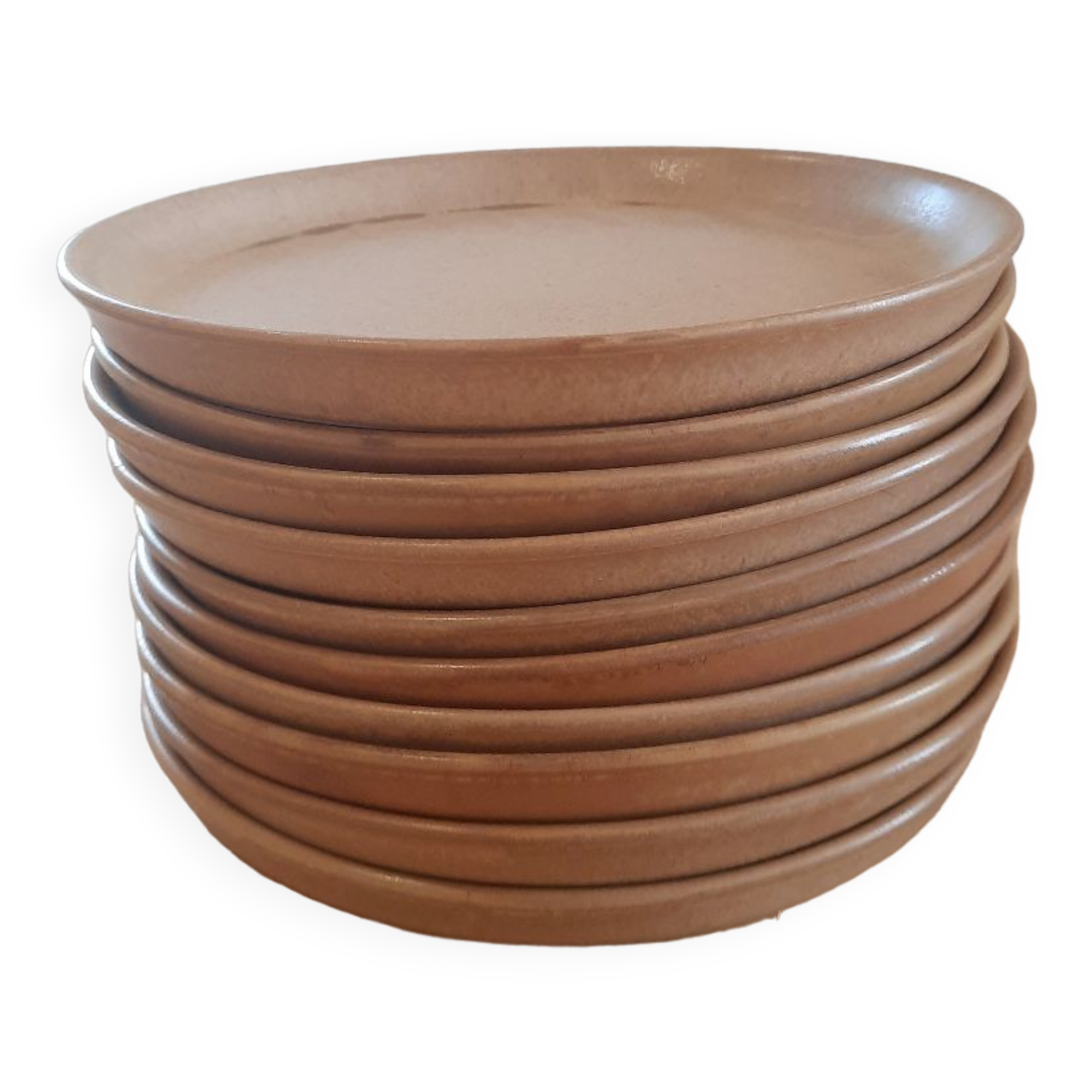 Flat stoneware plate