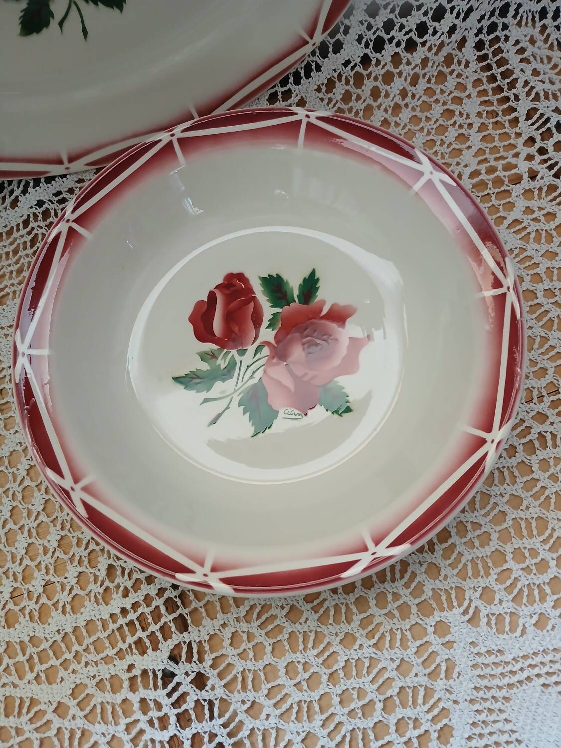 2 old dishes Digoin and Sarreguemines