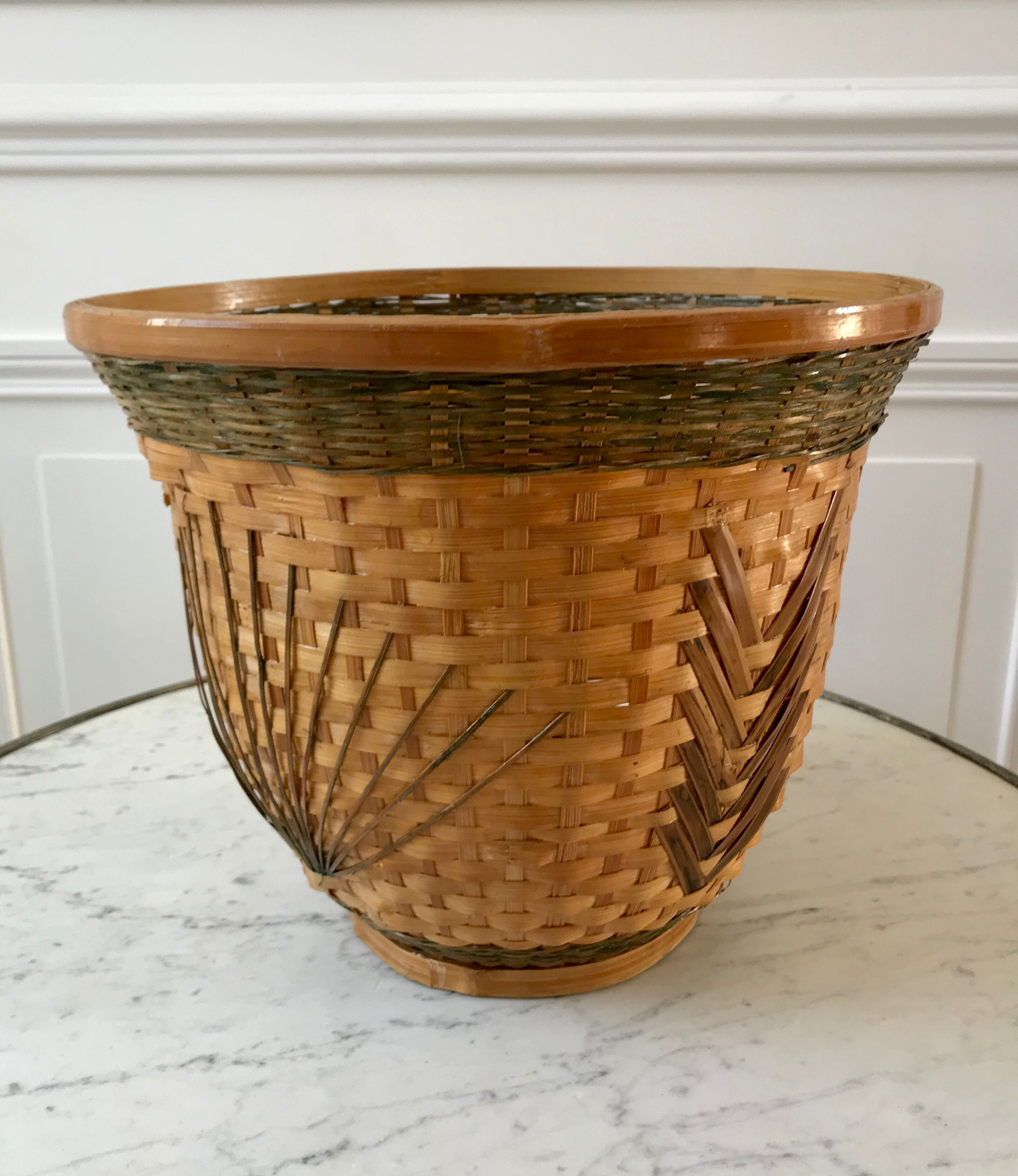 Rattan pot cover 70s