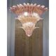 Mid-Century Modern Pink “Palmette” Murano Glass Chandelier