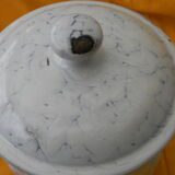 Set of 5 enamelled iron spice jars