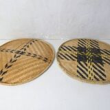 Ethnic rattan and bamboo winnowing trays