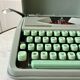 Mint green typewriter hermes baby made in switzerland