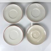 Set of 4 cups with saucers in barbotine "Apple"