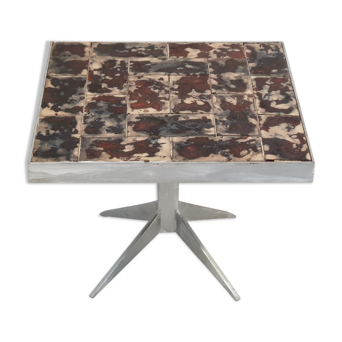 Vintage steel side table & ceramic 1960