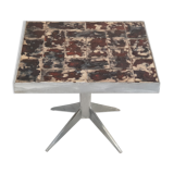 Vintage steel side table & ceramic 1960