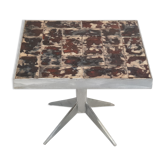 Vintage steel side table & ceramic 1960