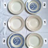 6 vintage soup plates