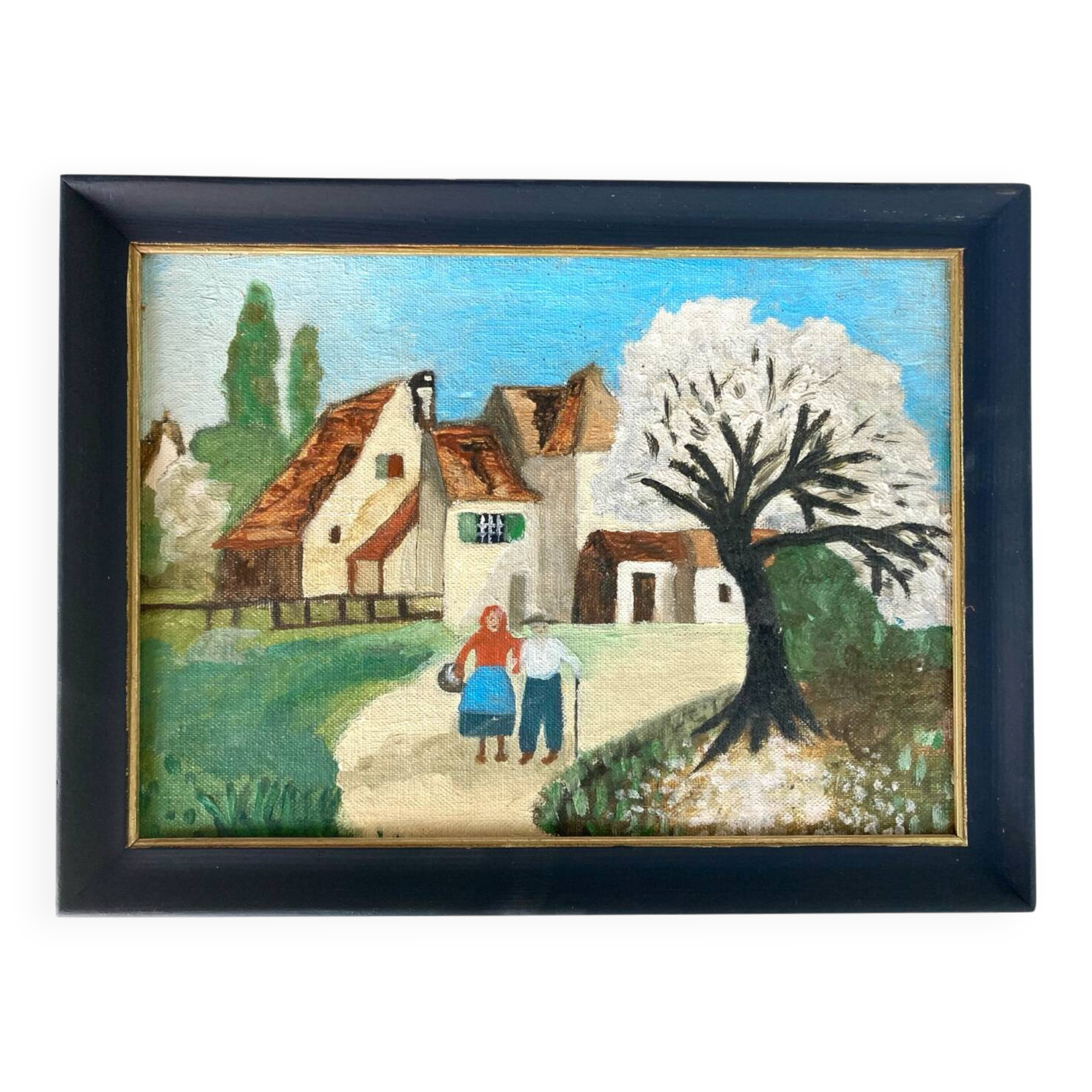 Naive village painting