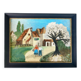Naive village painting