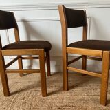 Lot de 6 chaises en orme et tweed Maison Regain