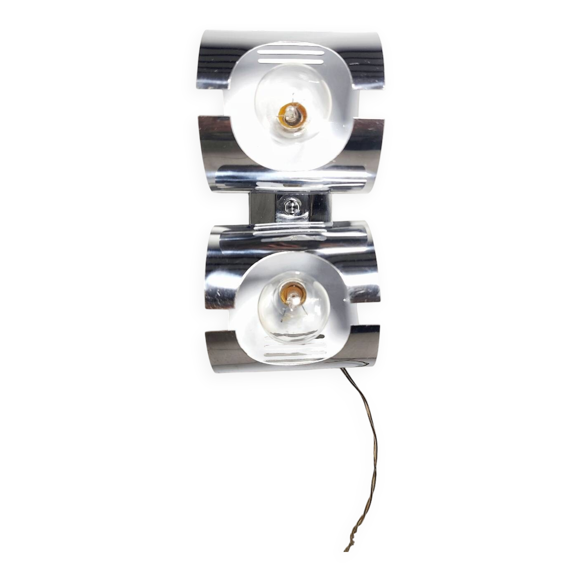 Aplique de pared metálico "Space Age". España, 1970s.