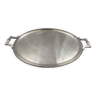 Christofle gallia - large tray decorated with silver metal gadroons tbe