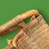 Petit fauteuil pour enfant en rotin & bambou – tressage artisanal – vintage