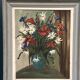 Huile sur panneau d'origine – “Bloomer” par Hartiviq – Datée de 1954 – Vintage et encadrée – 57 × 66 cm (22,4" × 26")