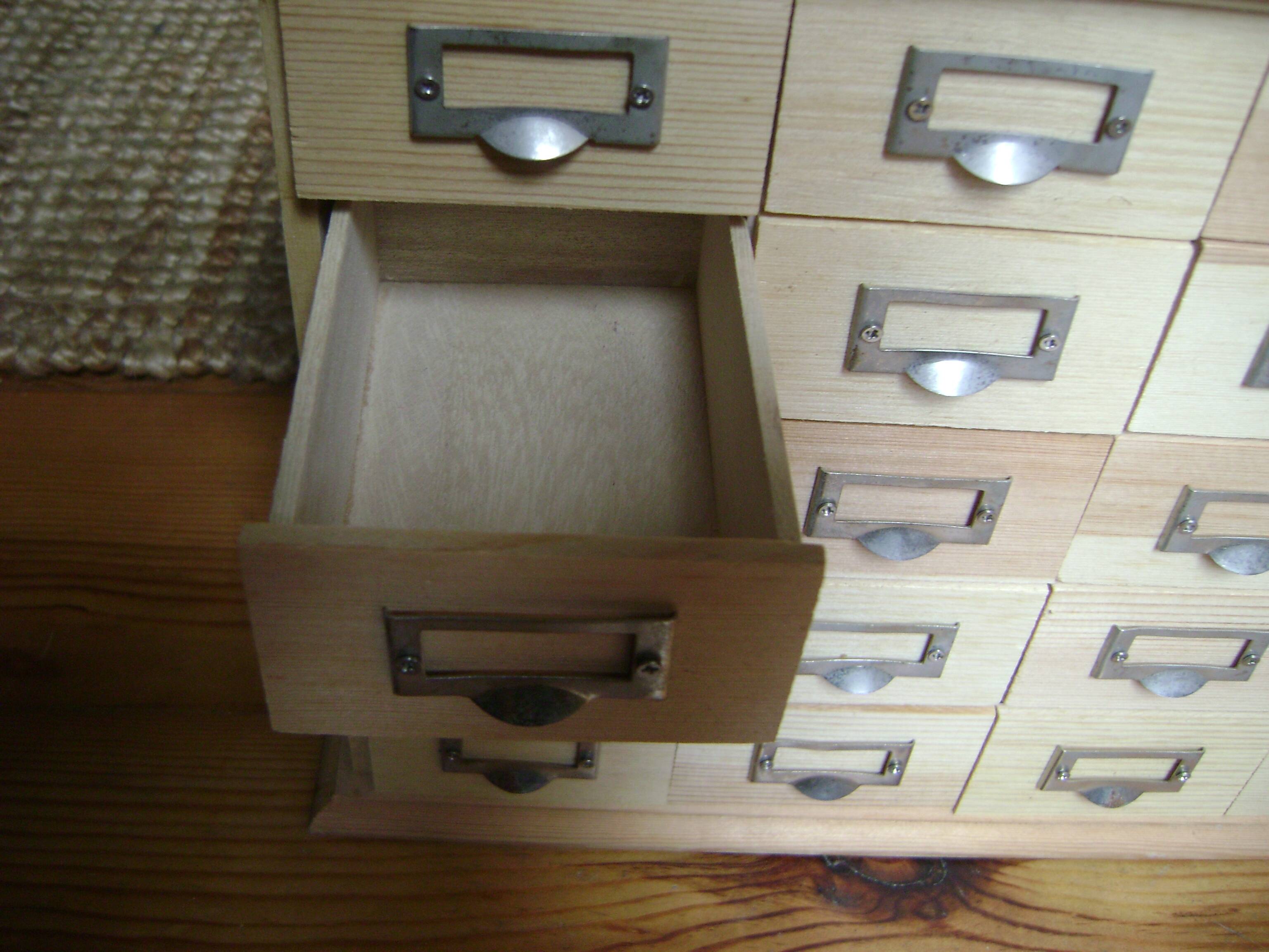 small wooden drawer unit