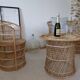 Vintage garden furniture in wicker rattan 1960 - complete 4-piece set