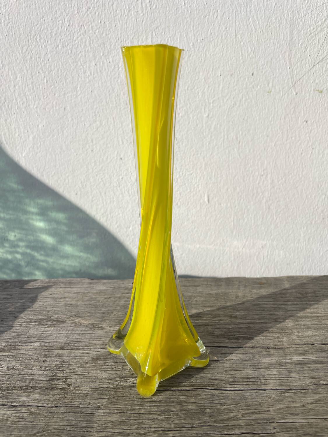Murano yellow glass soliflore vase, 1960
