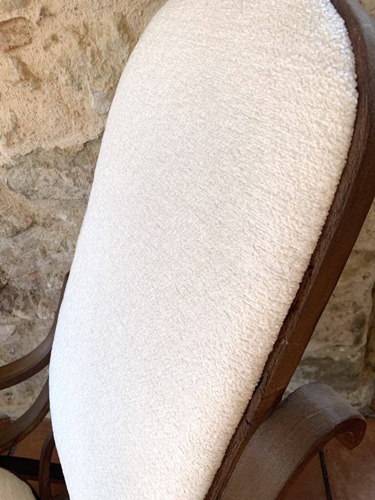 White terry fabric rocking chair
