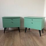 Pair of revamped 60s bedside tables