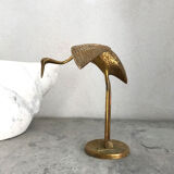 Vintage brass heron