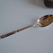 12 Cuillères à moka métal argenté manche à la russe + boite